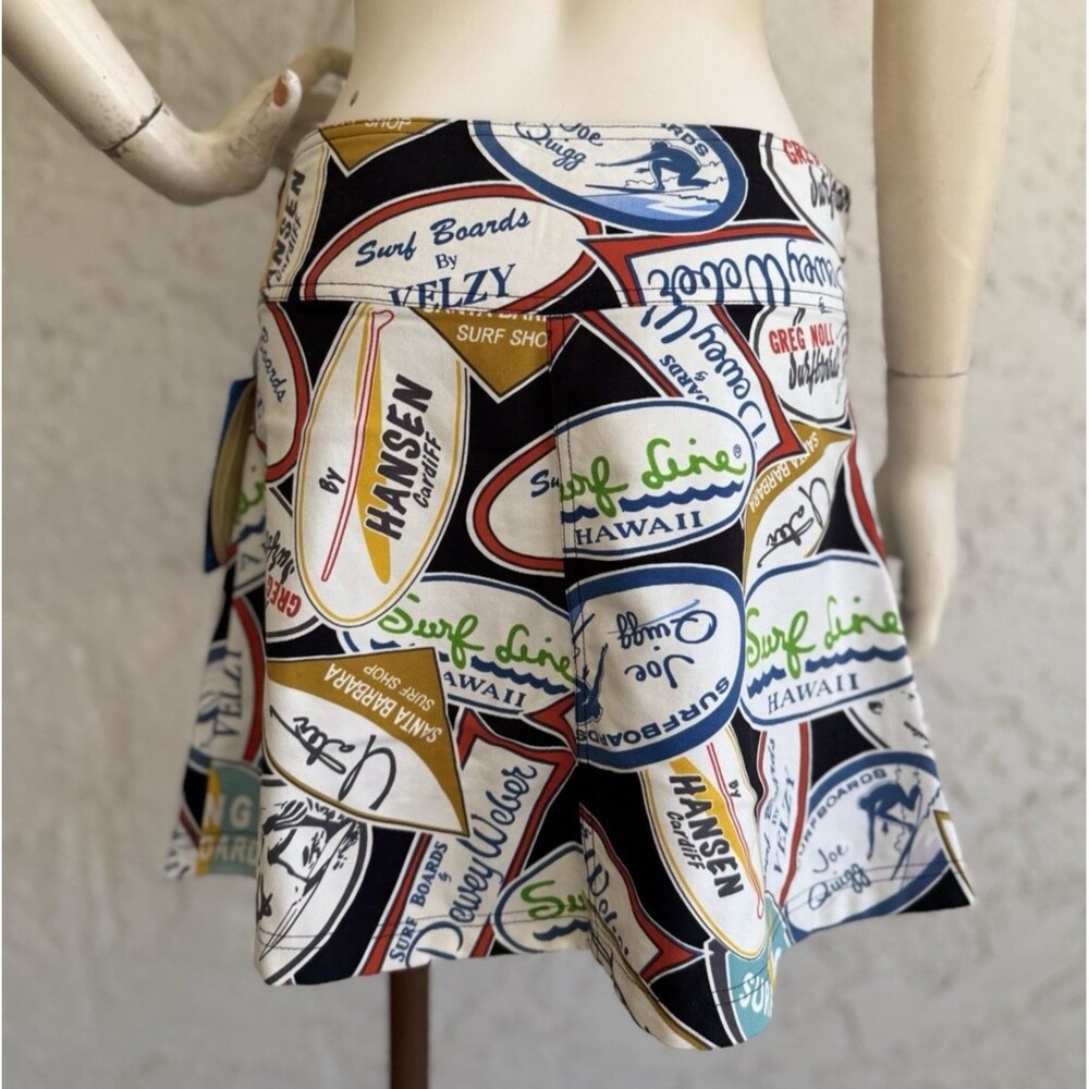 JAMS WORLD Surfline Hawaii Vintage Skirt NWT "Decals Black" A-Line Flare Size XL